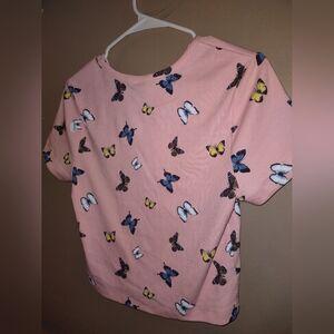 wild fable Pink Butterfly Print Short Sleeve Top
